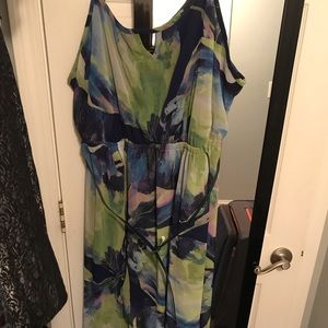 Lane Bryant Hi Lo multicolor belted dress